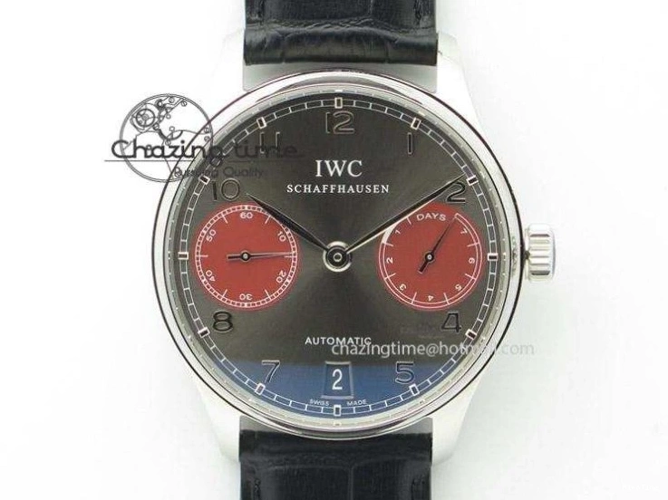 MIROTIME 0425 Portuguese IW545407 Black Dial ZF 1:1 Best Edition On Dark Blue Leather Strap DailyWear 7337